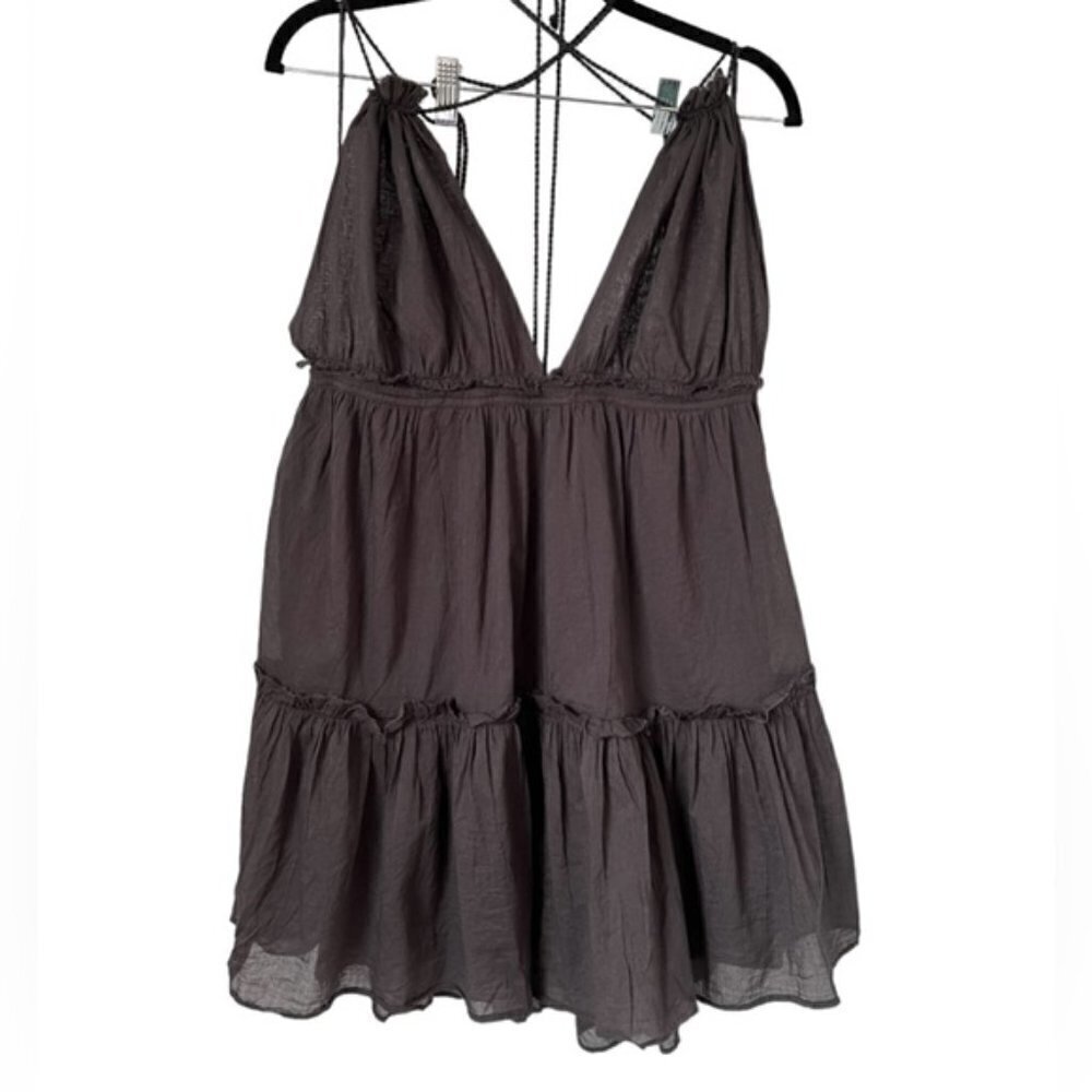 Mango, Women's Open back flared dress - Black. Size: 8. NWT